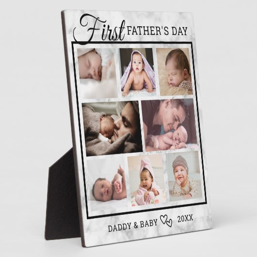 父の日8フォトコラージュ大理石エレガント石 フォトプラーク (側面)