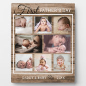 父の日8フォトコラージュ素朴ウッド フォトプラーク (正面)