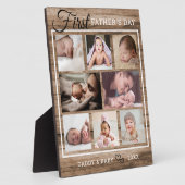 父の日8フォトコラージュ素朴ウッド フォトプラーク (側面)