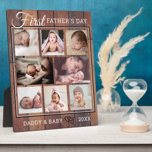 父の日8フォトコラージュ茶色の木 フォトプラーク (側面)