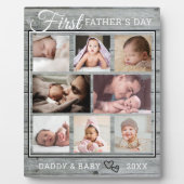 父の日8写真コラージュ灰色の木 フォトプラーク (正面)