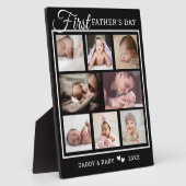 父の日8写真コラージュ黒白 フォトプラーク (側面)