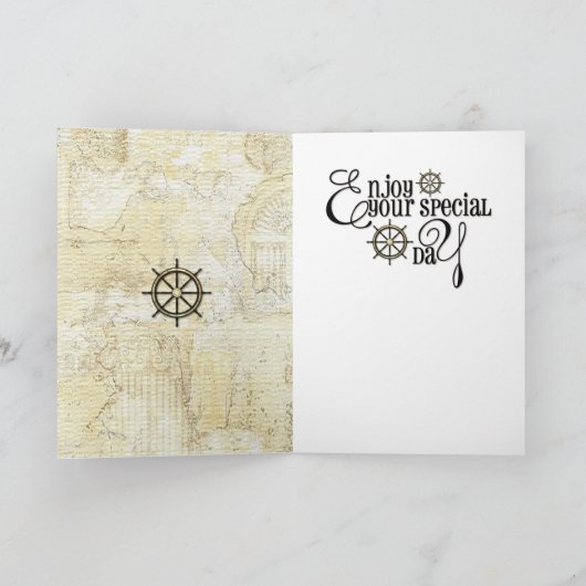 父の日-あなたの写真を加えて下さい-大尉の車輪 カード (内部)