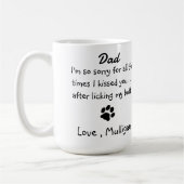 父の日 – おもしろい犬パパ誕生日- Pet Photo コーヒーマグカップ (左)