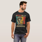 父の日 おもしろ 釣り Ofishally The Best おじいちゃん Tシャツ (正面フル)