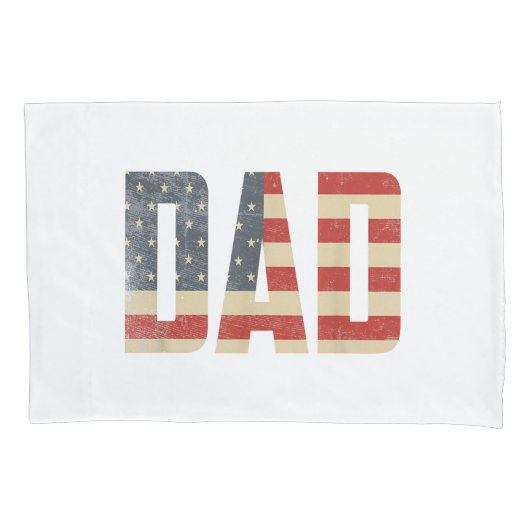 父の日 お父さん 愛国 アメリカ国旗 デザインTシャツ 枕カバー (正面)