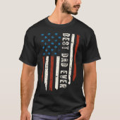 父の日、アメリカ国旗付きの最高の父 Tシャツ (正面)