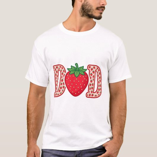 父の日 イチゴ レタリング ベクター Tシャツ デザイン_1 (正面)