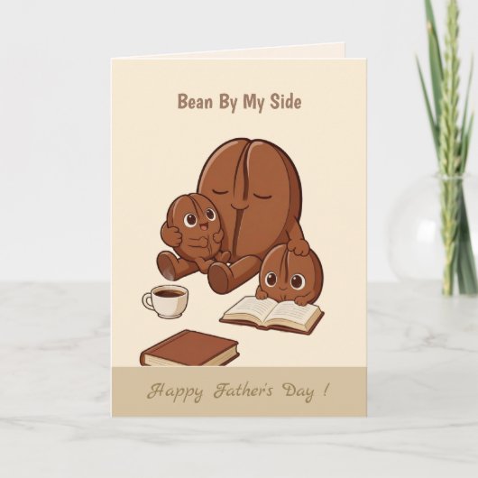父の日 インスタントコーヒー かわいい コーヒー豆 ファミリー カード (正面)