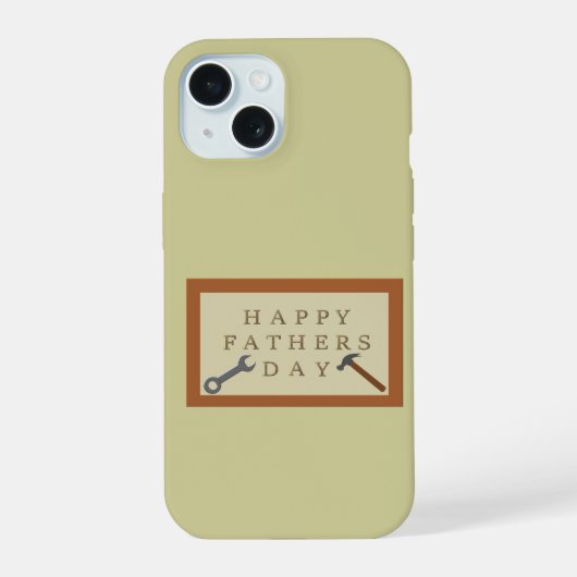 父の日 ウッドサイン iPhone 15ケース (裏面)