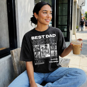 父の日 オリジナル Best Dad Ever 写真コラージュ Tシャツ