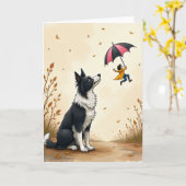 父の日 カード 犬 (黄色い花)