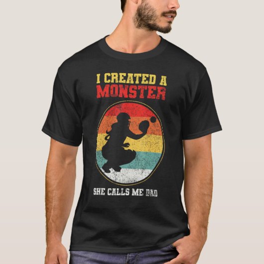 父の日 キャッチャー ソフトボール お父さん 1 Tシャツ (正面)