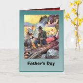父の日 – キャンプファイヤー カード (黄色い花)