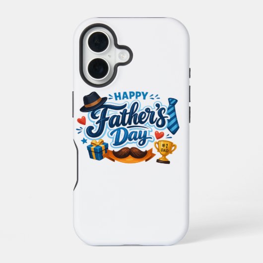 父の日+キーチェーン iPhone 16ケース (裏面)