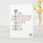 父の日 - クロスワード デザイン カード (黄色い花)