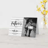 父の日 |グレーストライプのと写真 カード (黄色い花)