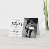 父の日 |グレーストライプのと写真 カード (正面)