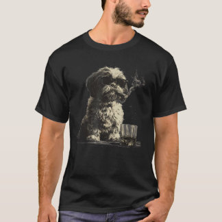 父の日 シーツゥーのパパ 犬 めがね Tシャツ