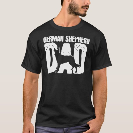父の日 ジャーマンシェパード お父さん 犬 メンズ Tシャツ (正面)