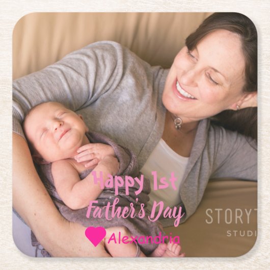 父の日 スクエアペーパーコースター (正面)