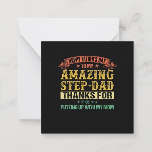父の日 | ステップパパへ父の日のおめでとう ノートカード (正面)