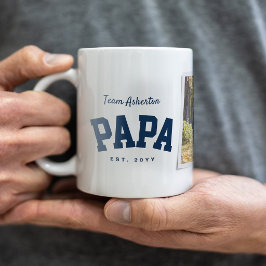 父の日 スポーティ ネイビー お父さん 1枚の写真 コーヒーマグカップ