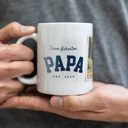 父の日 スポーティ ネイビー お父さん 1枚の写真 コーヒーマグカップ