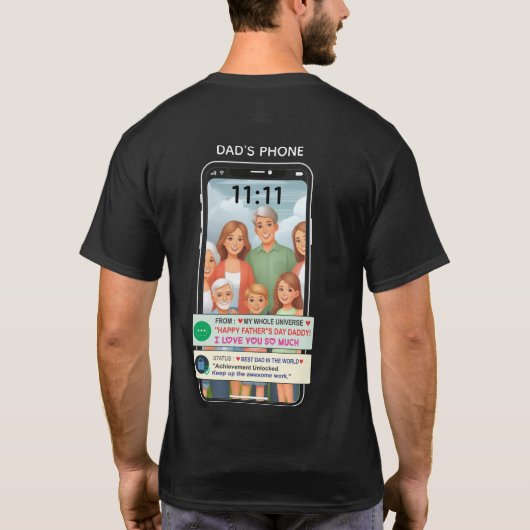 父の日 スマートフォン オリジナルTシャツ Tシャツ (裏面)