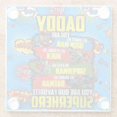 父の日 – スーパーパパ ガラスコースター (裏面)