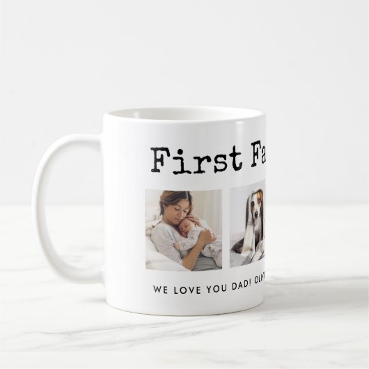 父の日 |タイプライターのフォトグリッド文字 コーヒーマグカップ (左)