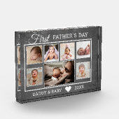父の日、チャルクボード7の写真コラージュ  フォトブロック (左)