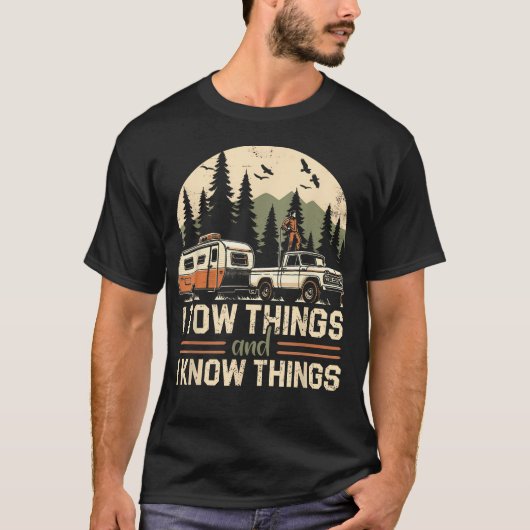 父の日 ハイキング トレーラー牽引 Tシャツ (正面)