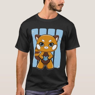 父の日 ハートを持つレッドパンダ Tシャツ