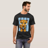 父の日 ハートを持つレッドパンダ Tシャツ (正面フル)