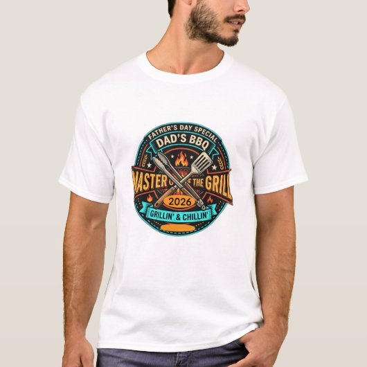 父の日 バーベキュー グリルの達人 Tシャツ (正面)