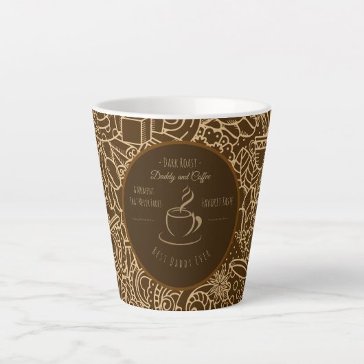 父の日、パパとコーヒー、世界で一番のダディ カフェラテマグ (正面)