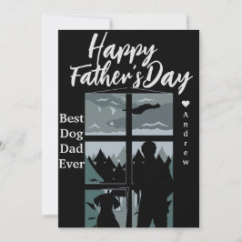 父の日 パパと娘のシルエット ホリデーカード 招待状