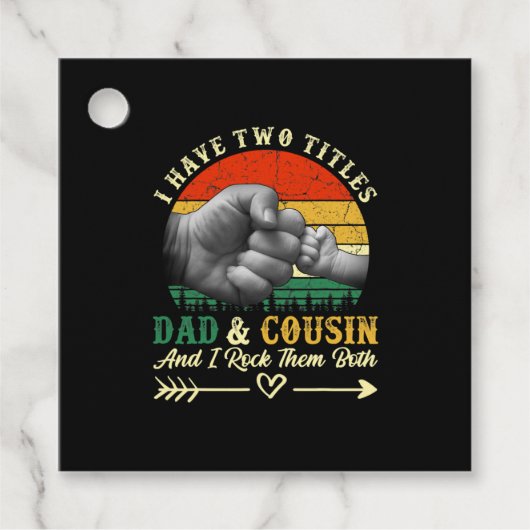 父の日 |パパと従兄弟のタイトル フェイバータグ (正面)