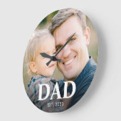 父の日　パパの大切な写真 ラージ壁時計 (傾斜)