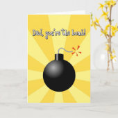 父の日，パパ,あなたは爆弾グリーティングカード カード (黄色い花)