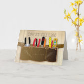 父の日、パパ、ツールベルトとツール カード (黄色い花)