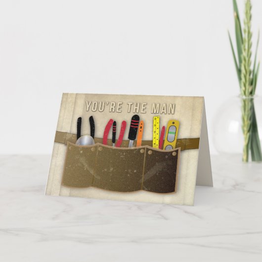 父の日、パパ、ツールベルトとツール カード (正面)