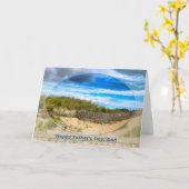 父の日 – パパ-ビーチ/海/砂丘シーン カード (黄色い花)