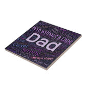 父の日"パパ"感動的タイポグラフィ タイル (側面)