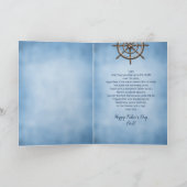 父の日、パパ、船の車輪、舵輪 カード (内部)