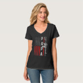 父の日+パパ+銃の権利+AR15+アメリカ国旗+7月4日 Tシャツ (正面フル)