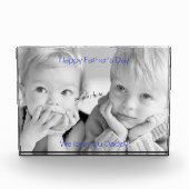 父の日，パーソナライズされたカスタム写真 フォトブロック (正面)