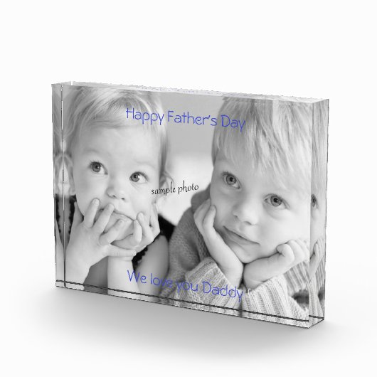父の日，パーソナライズされたカスタム写真 フォトブロック (右)