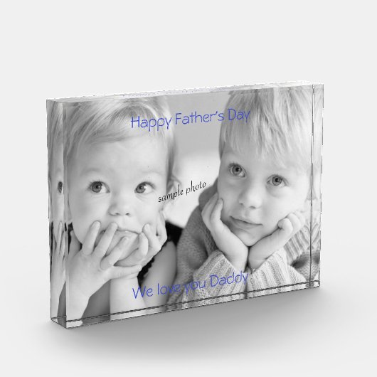 父の日，パーソナライズされたカスタム写真 フォトブロック (左)